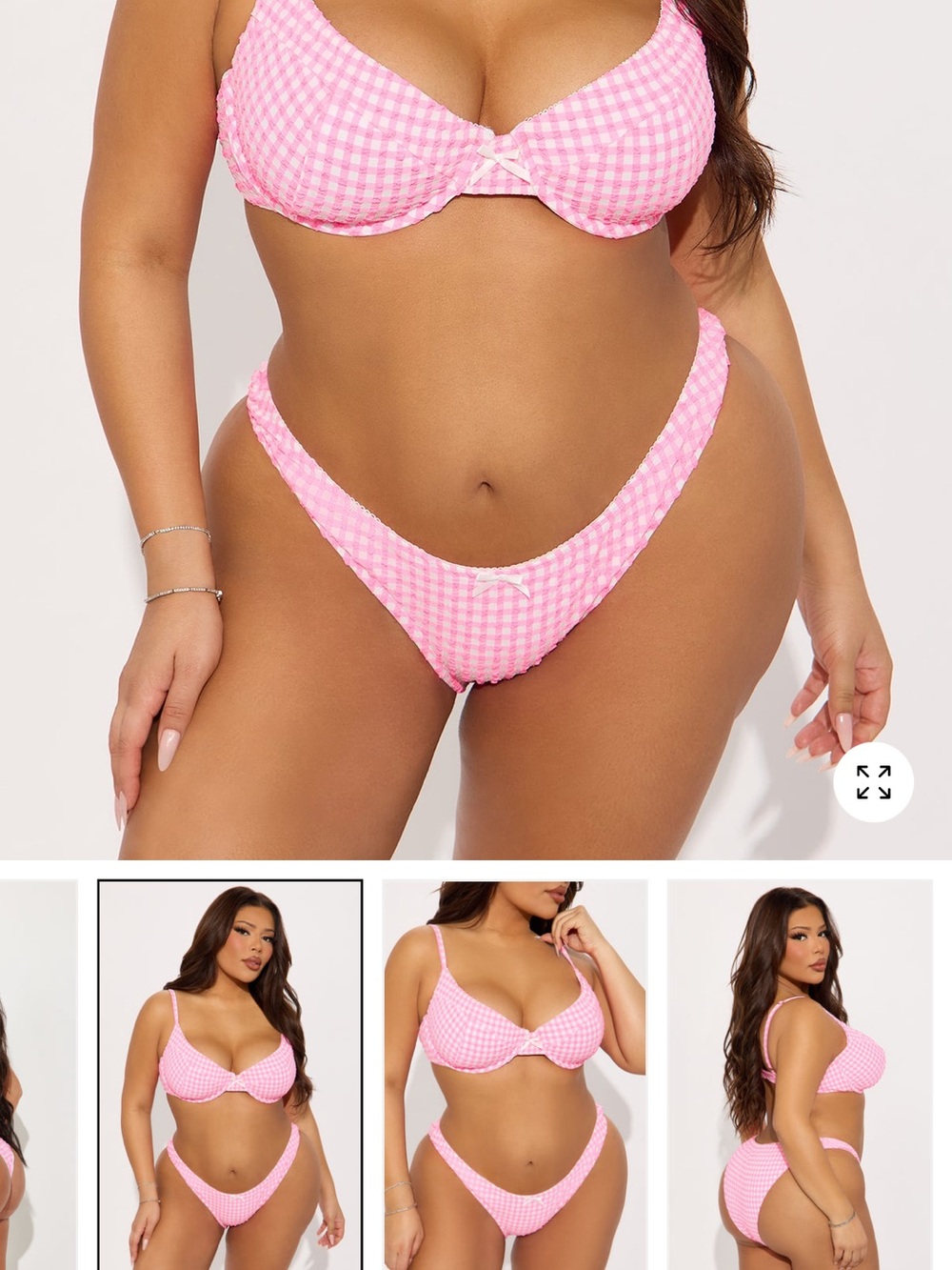 Fashion Nova Pink Gingham Underwire Bikini